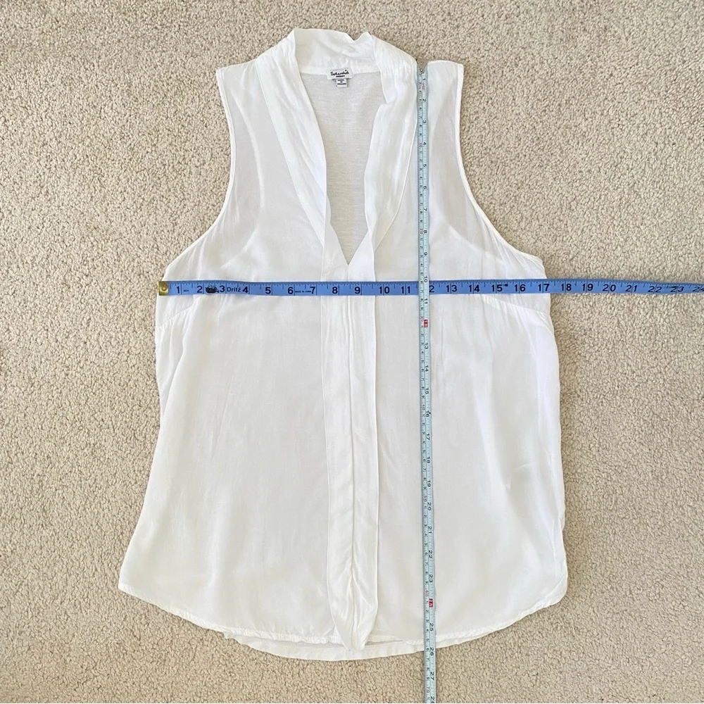 Splendid Women’s V-neck Sleeveless White Top - Picture 4 of 6